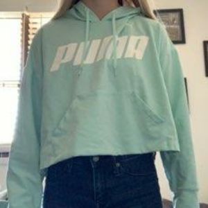 Turquoise puma crop top